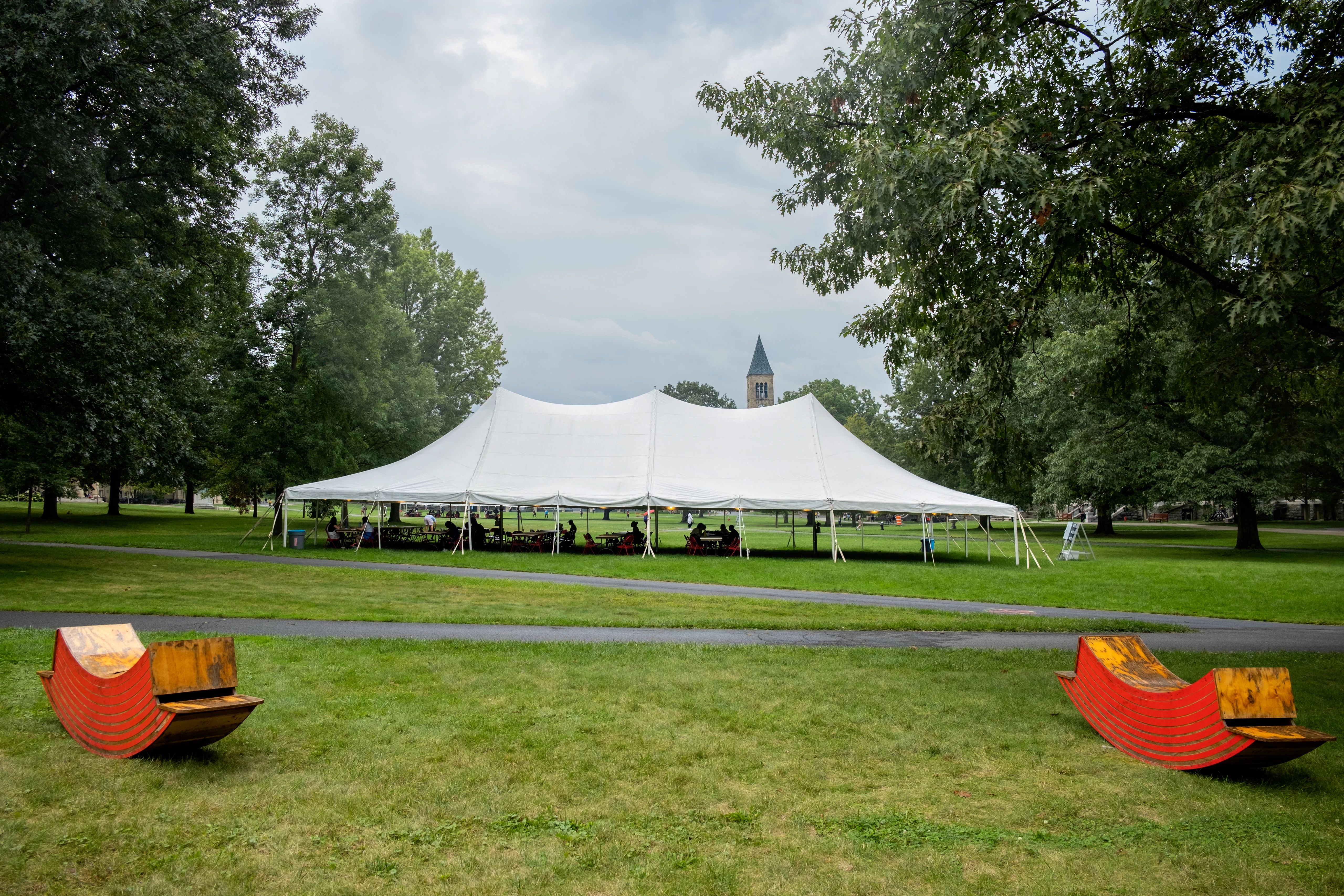 Party tent set up