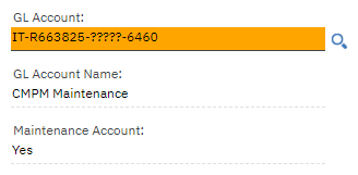 Maximo GL Account fields