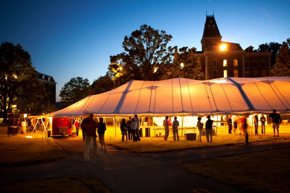 Lighted Tent at Night