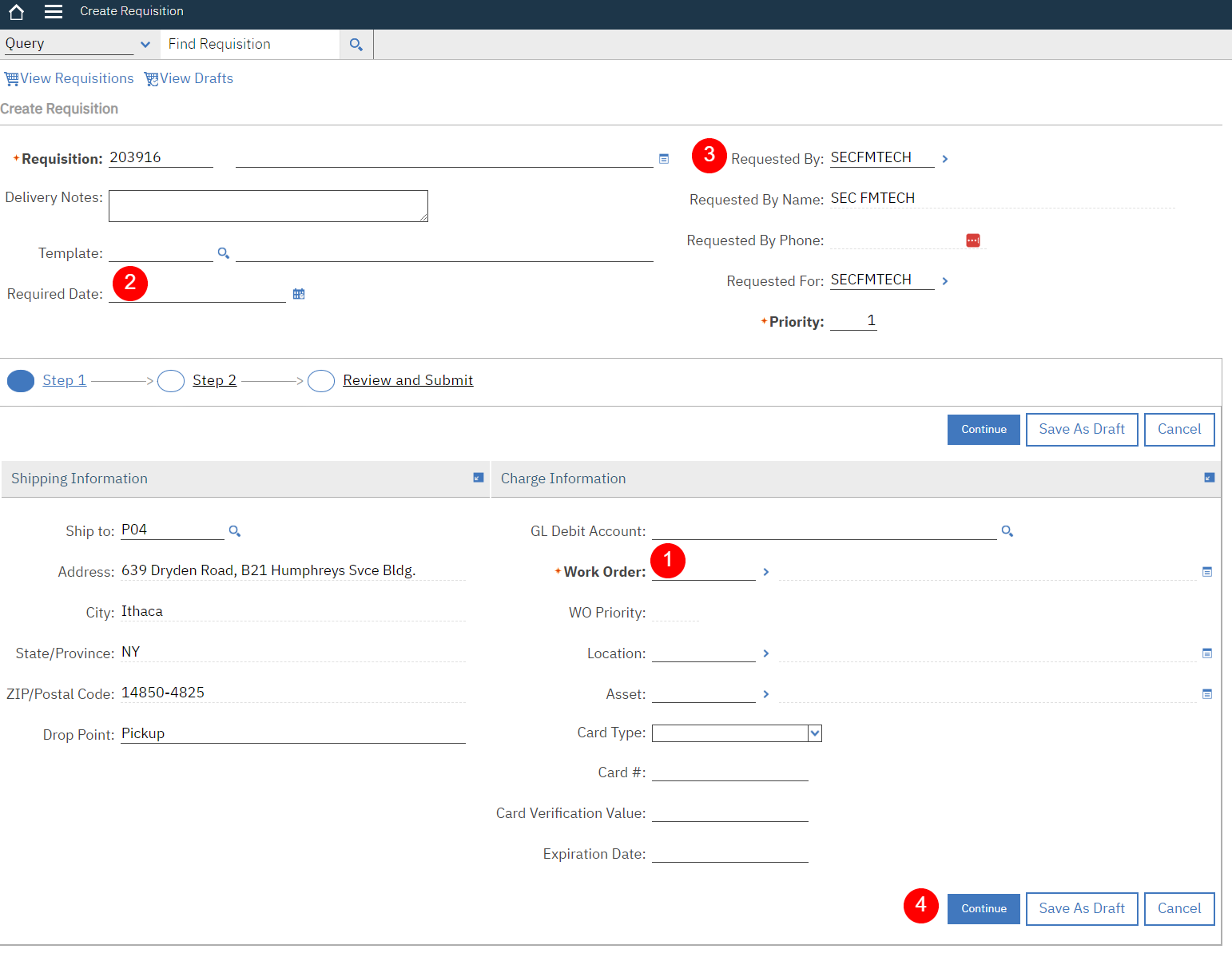 Create a Material Requisition screenshot 2