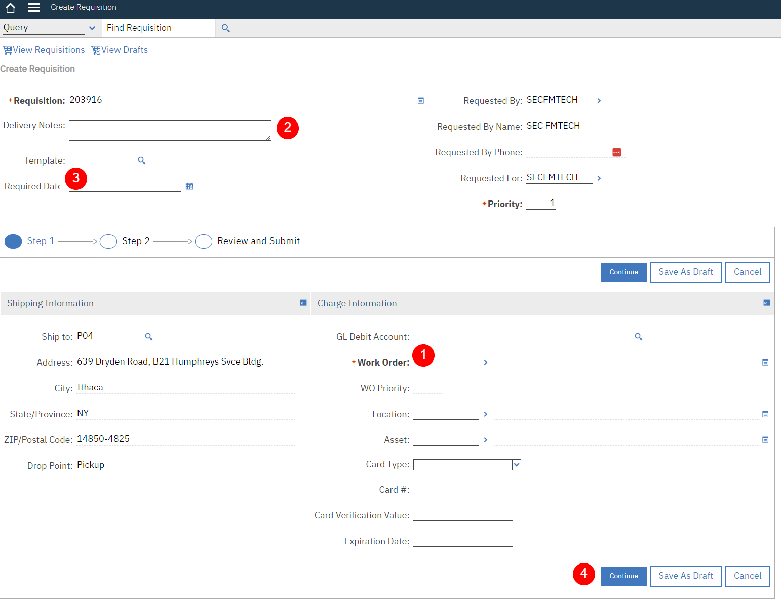 T3a Create a Material Requisition screenshot 1