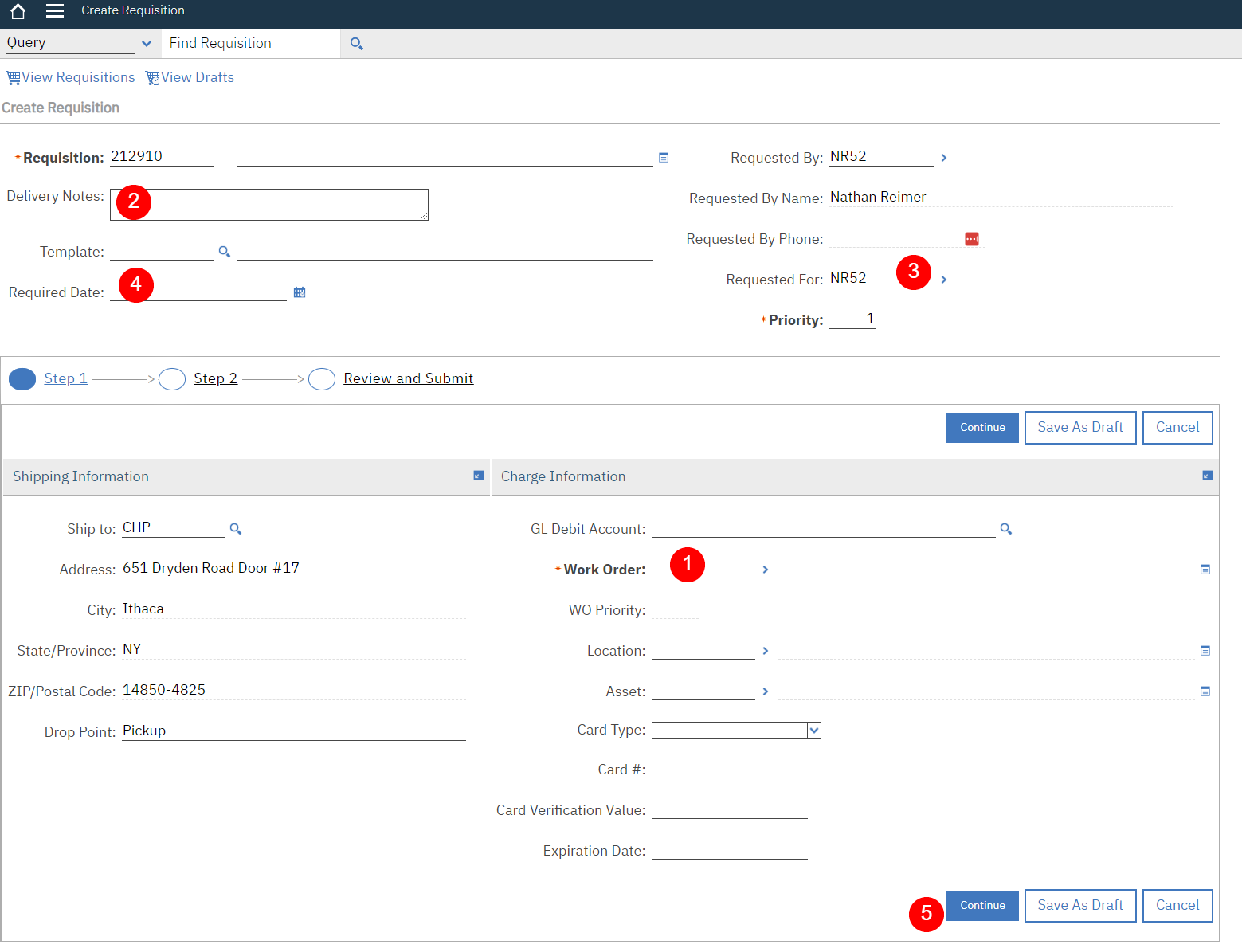 Create a Tool Requisition screenshot 1