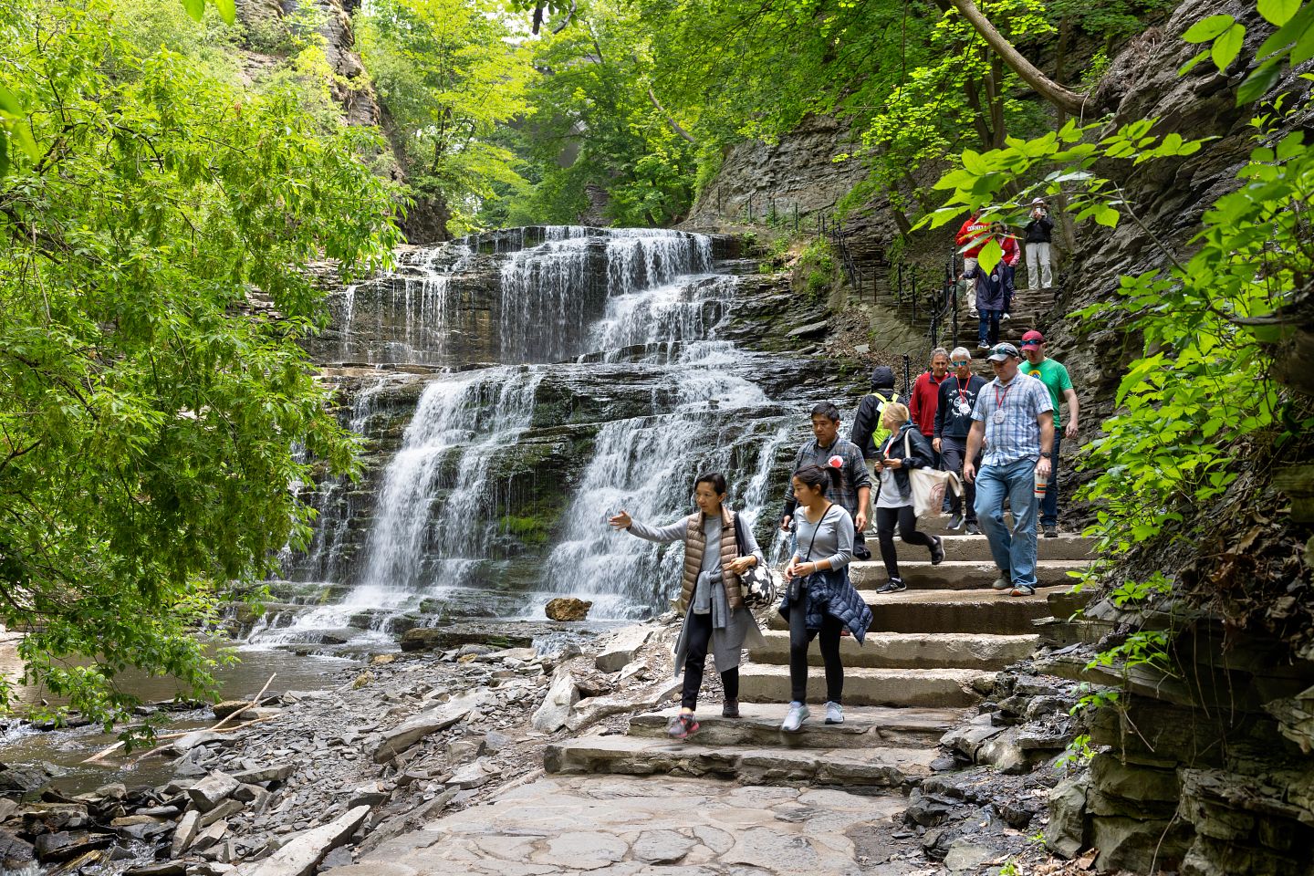 photo of a group hiking