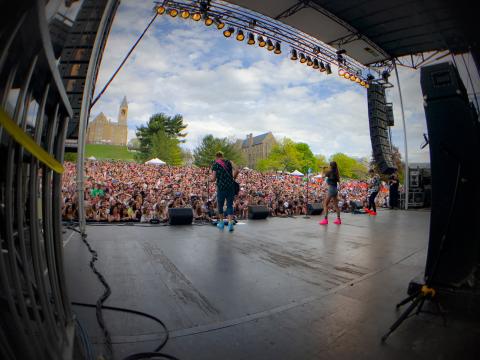View from backstage concert of crowd