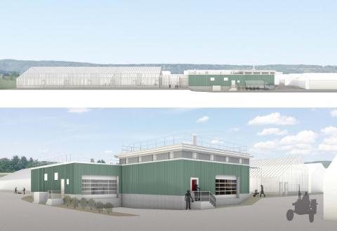 Full side view and up close photos of the CALS Greenhouse Renovation Phase 1 project