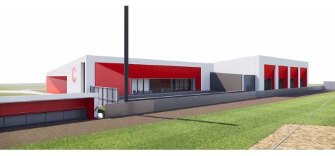 Building at the new Hoy Field