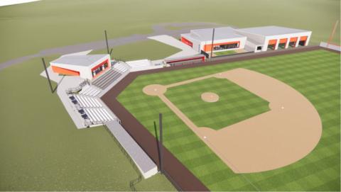Full field and building view of new Hoy Field