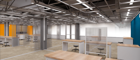 Interior shot of Rhodes Hall Renovation
