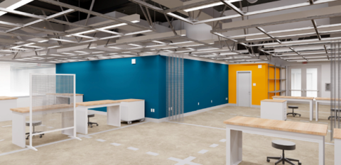 Interior shot of Rhodes Hall Renovation