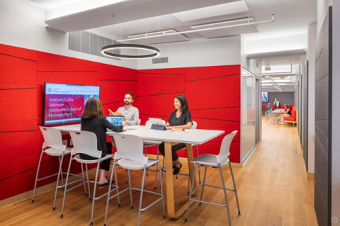 Open meeting room in SC Johnson College of Business Renovation in NYC