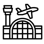 graphic of airport and airplane
