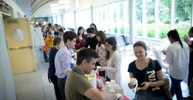 Students dishing up ice cream