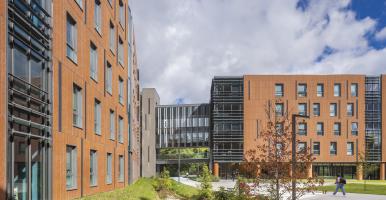 Side view of the North Campus Residential Expansion project