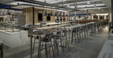 Dining area in the new North Campus Residential Expansion project